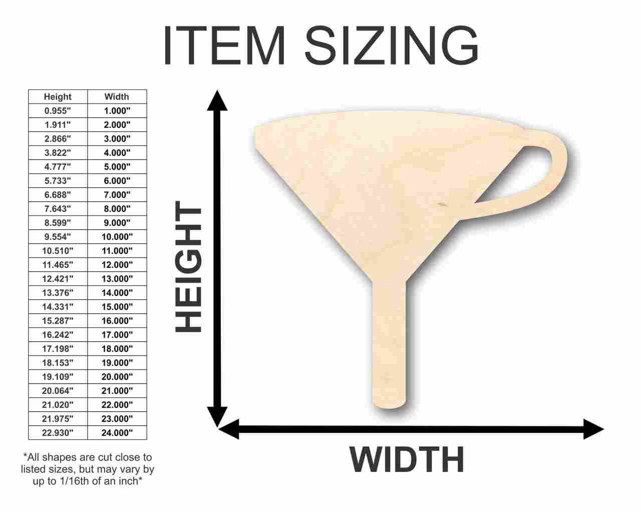 Unfinished Wooden Funnel Shape - Craft - up to 24" DIY-24 Hour Crafts