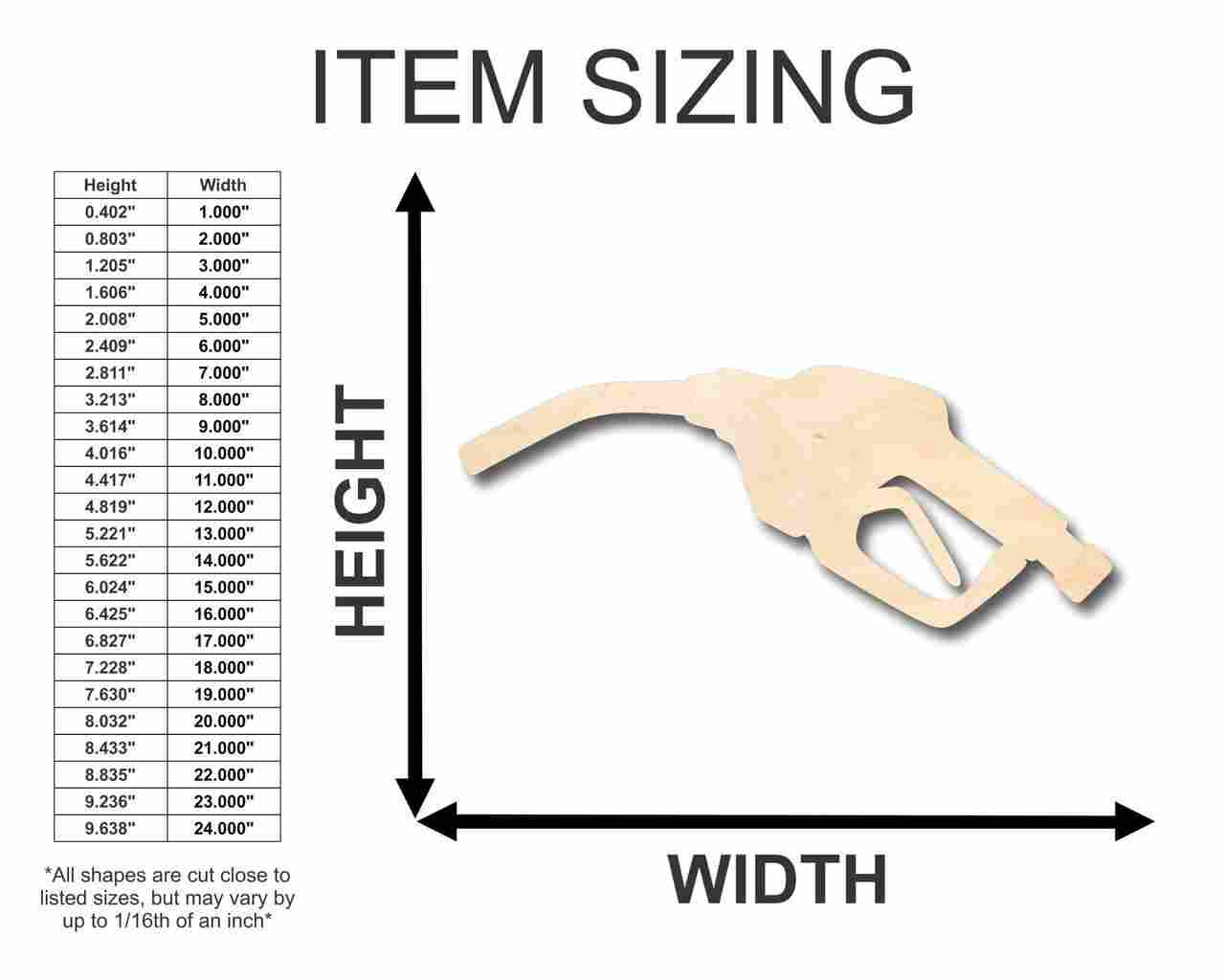 Unfinished Wooden Gas Fuel Shape - Craft - up to 24" DIY-24 Hour Crafts