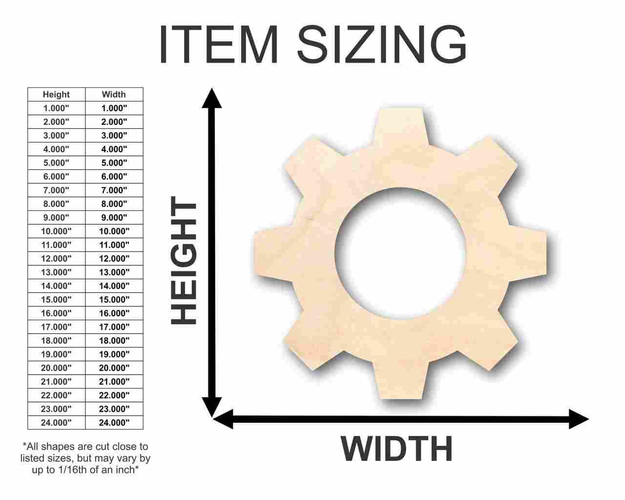 Unfinished Wooden Gear Shape - Steampunk Wedding DIY - Craft - up to 24" DIY-24 Hour Crafts