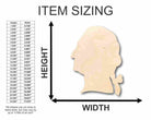 Unfinished Wooden George Washington Shape - History - America - Craft - up to 24" DIY-24 Hour Crafts