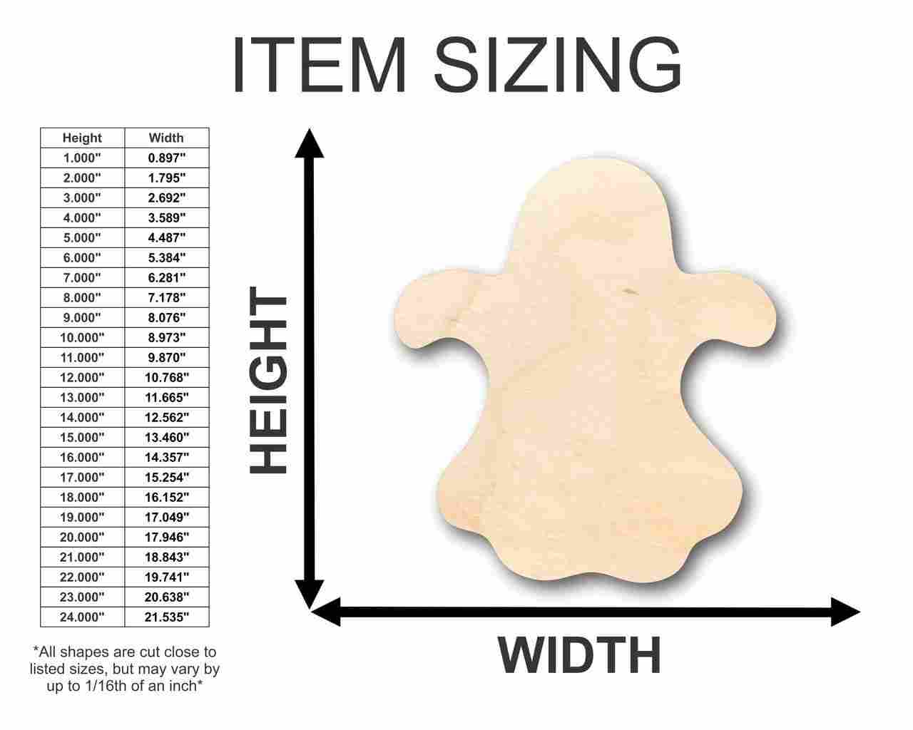 Unfinished Wooden Ghost Shape - Halloween - Craft - up to 24" DIY-24 Hour Crafts