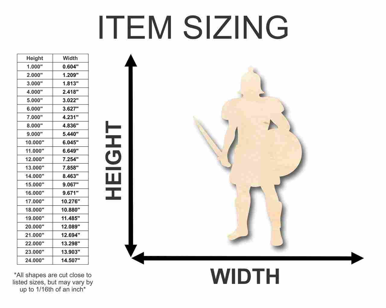 Unfinished Wooden Gladiator Shape - Roman History - Craft - up to 24" DIY-24 Hour Crafts