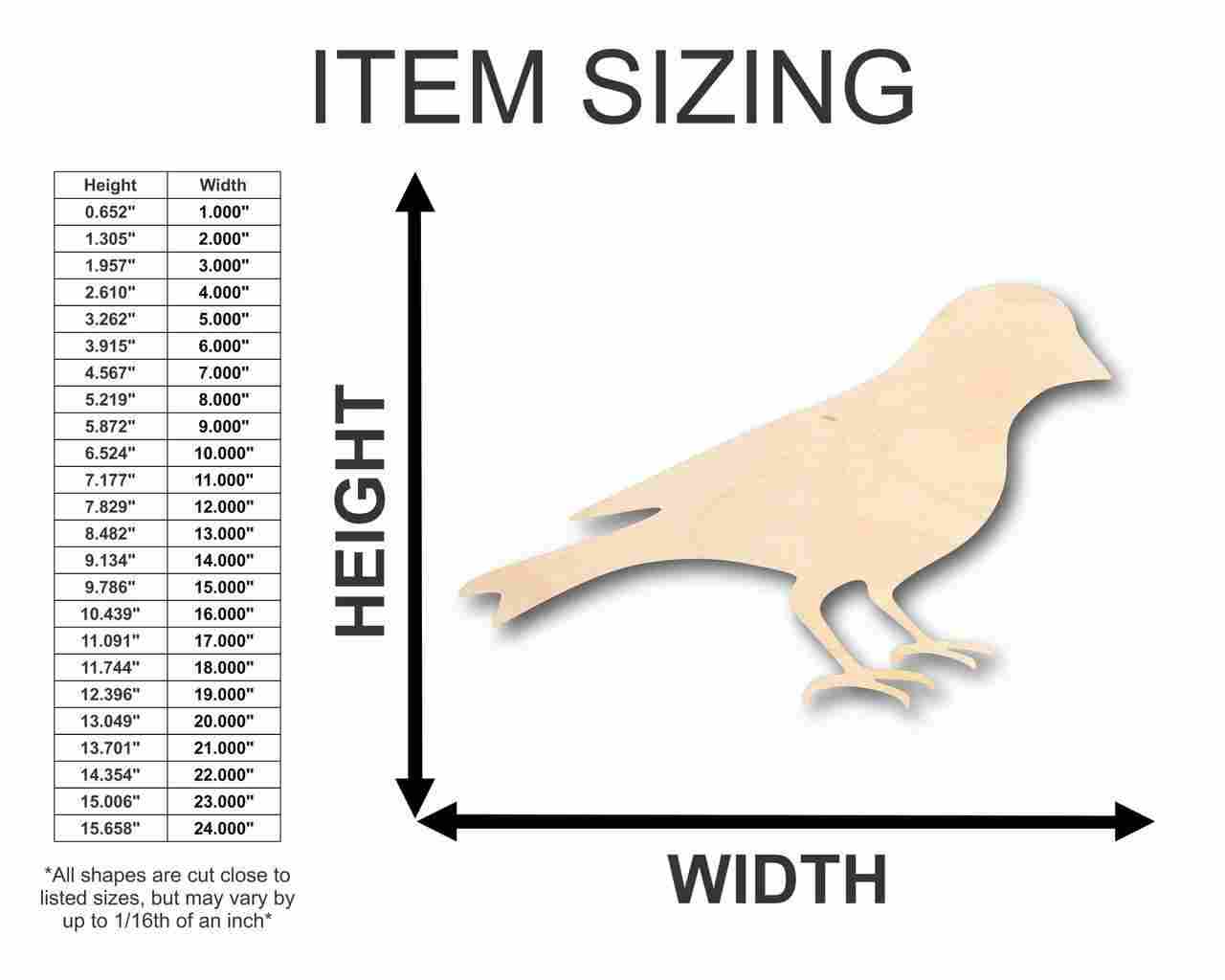 Unfinished Wooden Goldfinch Shape - Animal - Bird - Wildlife - Craft - up to 24" DIY-24 Hour Crafts