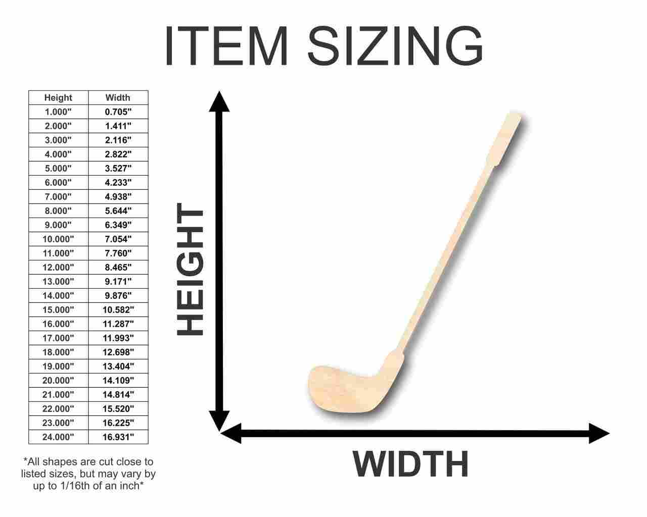 Unfinished Wooden Golf Club Shape - Sporting - Craft - up to 24" DIY-24 Hour Crafts