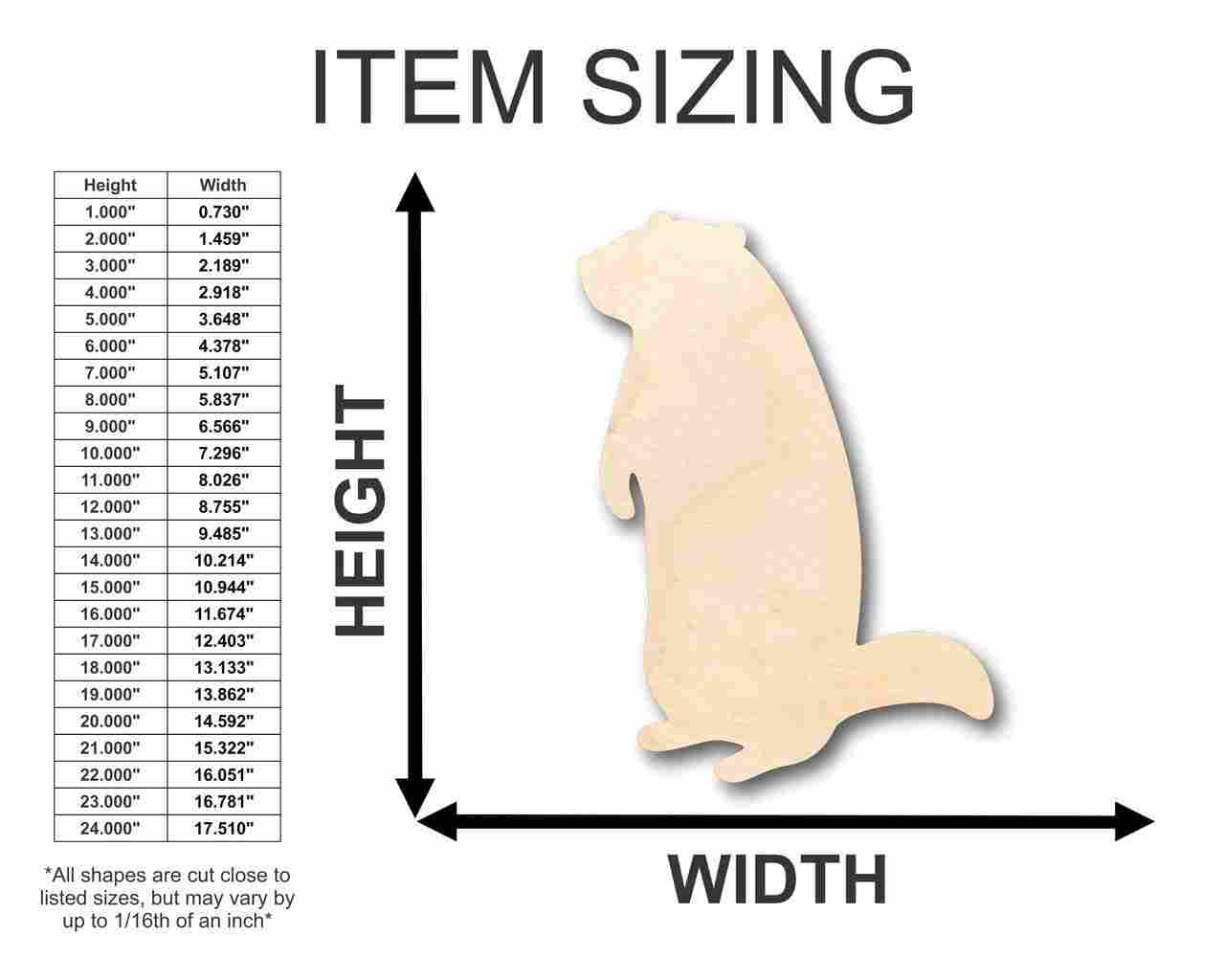 Unfinished Wooden Groundhog Shape - Groundhog's Day - Animal - Craft - up to 24" DIY-24 Hour Crafts