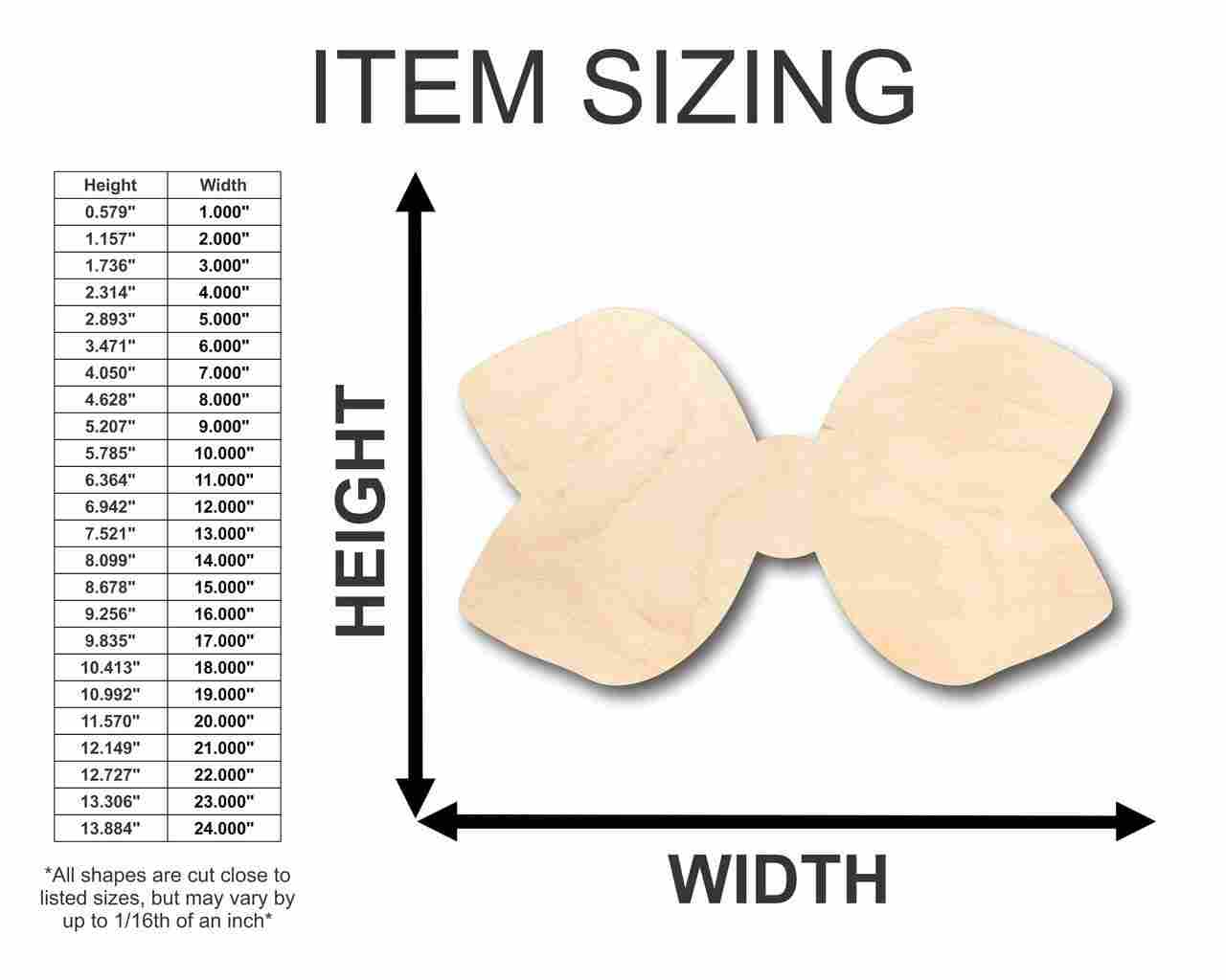 Unfinished Wooden Hair Bow Shape - Craft - up to 24" DIY-24 Hour Crafts