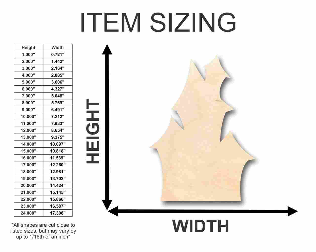 Unfinished Wooden Haunted House Shape - Halloween - Craft - up to 24" DIY-24 Hour Crafts