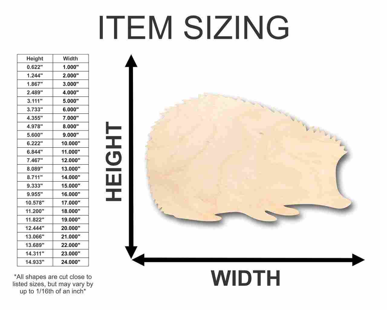 Unfinished Wooden Hedgehog Shape - Animal - Wildlife - Craft - up to 24" DIY-24 Hour Crafts