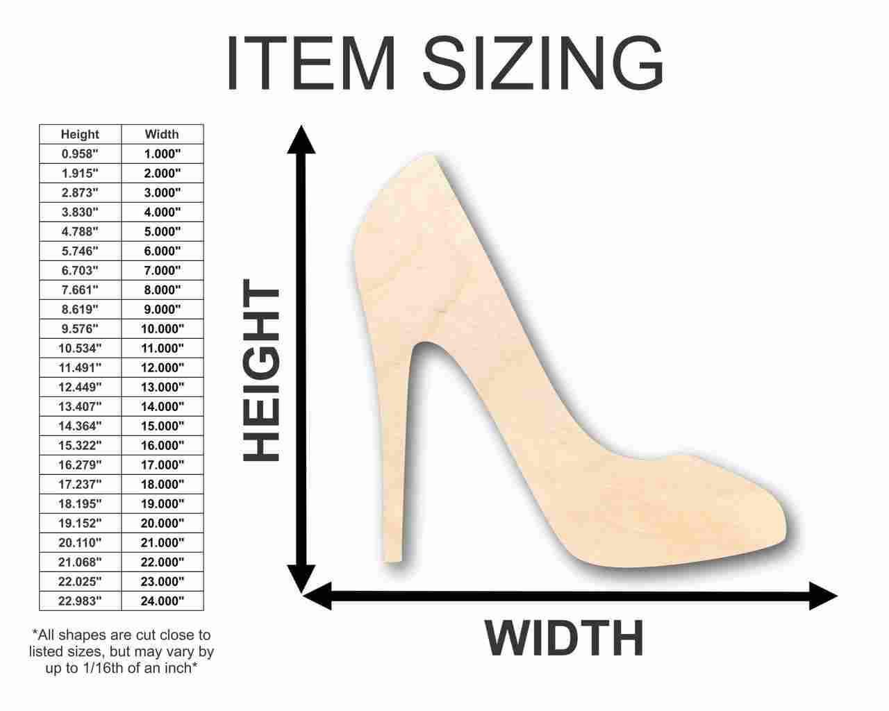 Unfinished Wooden High Heels Shape - Craft - up to 24" DIY-24 Hour Crafts
