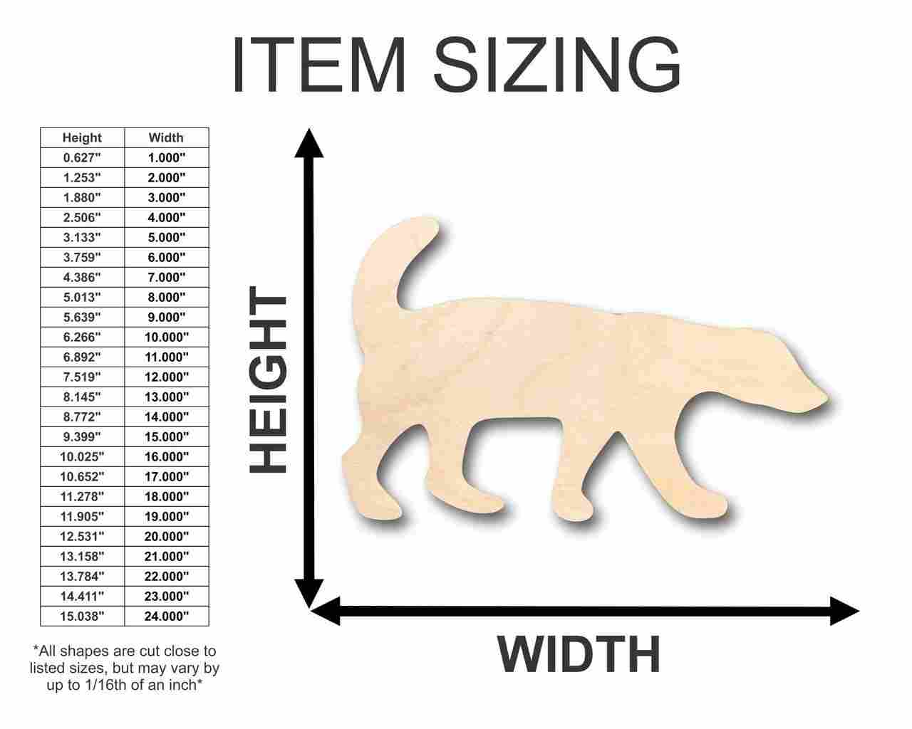 Unfinished Wooden Honey Badger Shape - Animal - Wildlife - Craft - up to 24" DIY-24 Hour Crafts