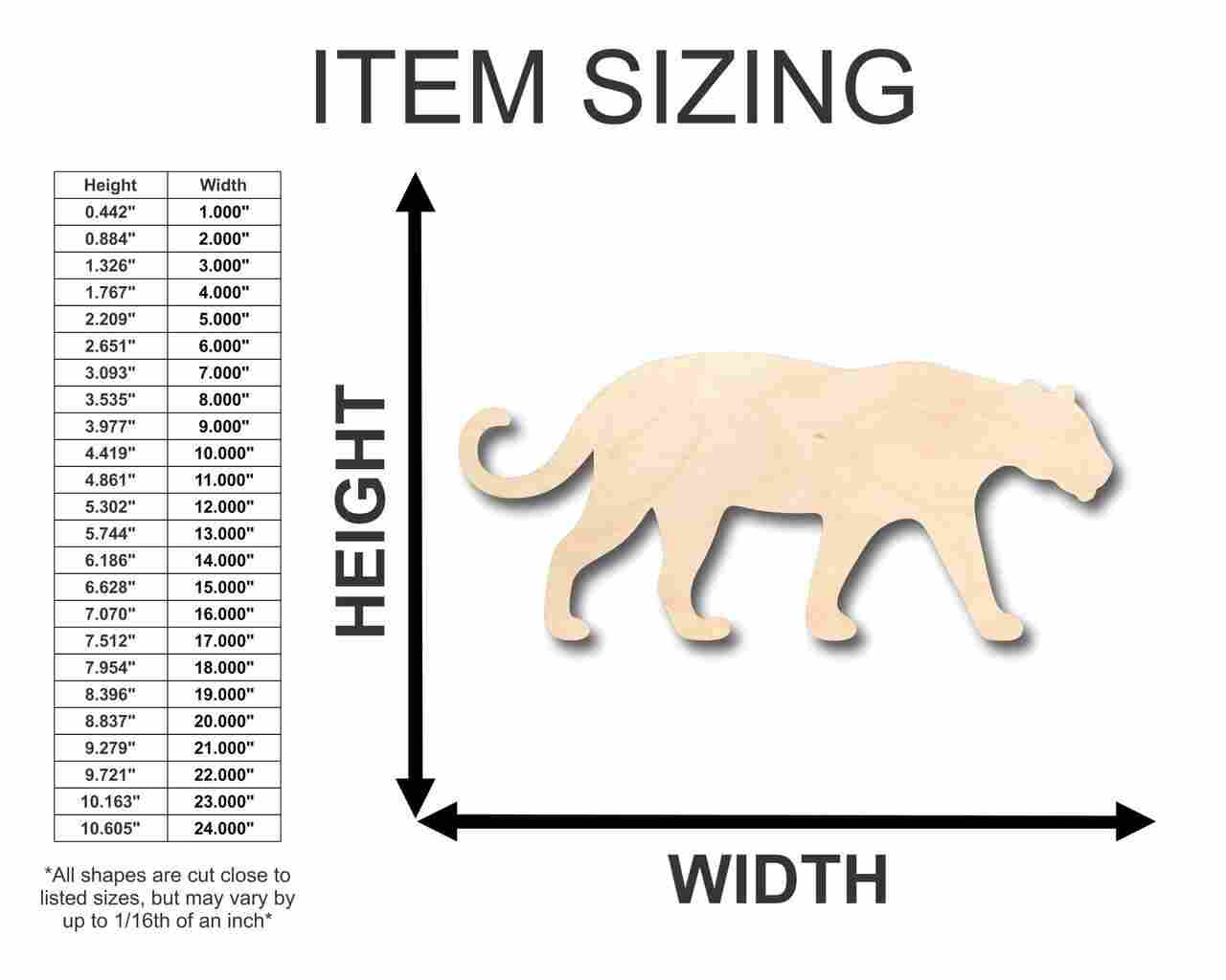 Unfinished Wooden Jaguar Shape - Animal - Wildlife - Craft - up to 24" DIY-24 Hour Crafts