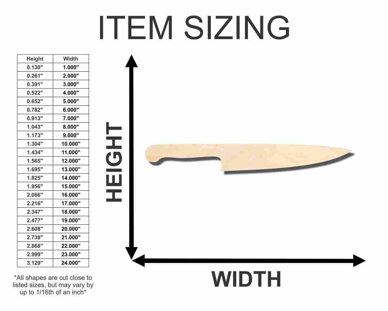 Unfinished Wooden Knife Shape - Kitchen - Horror Halloween - Craft - up to 24" DIY-24 Hour Crafts