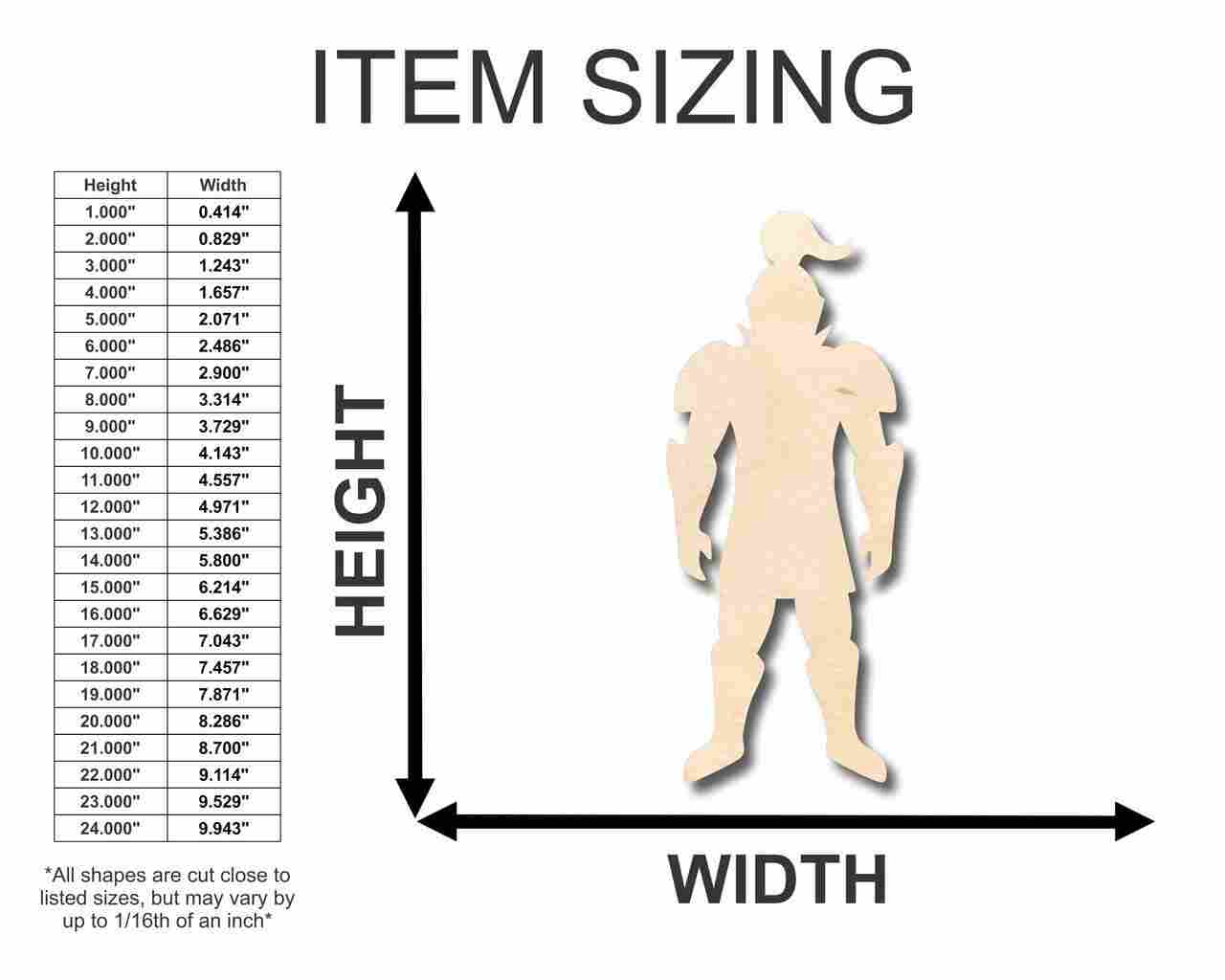 Unfinished Wooden Knight Shape - Medieval - Renaissance - Craft - up to 24" DIY-24 Hour Crafts