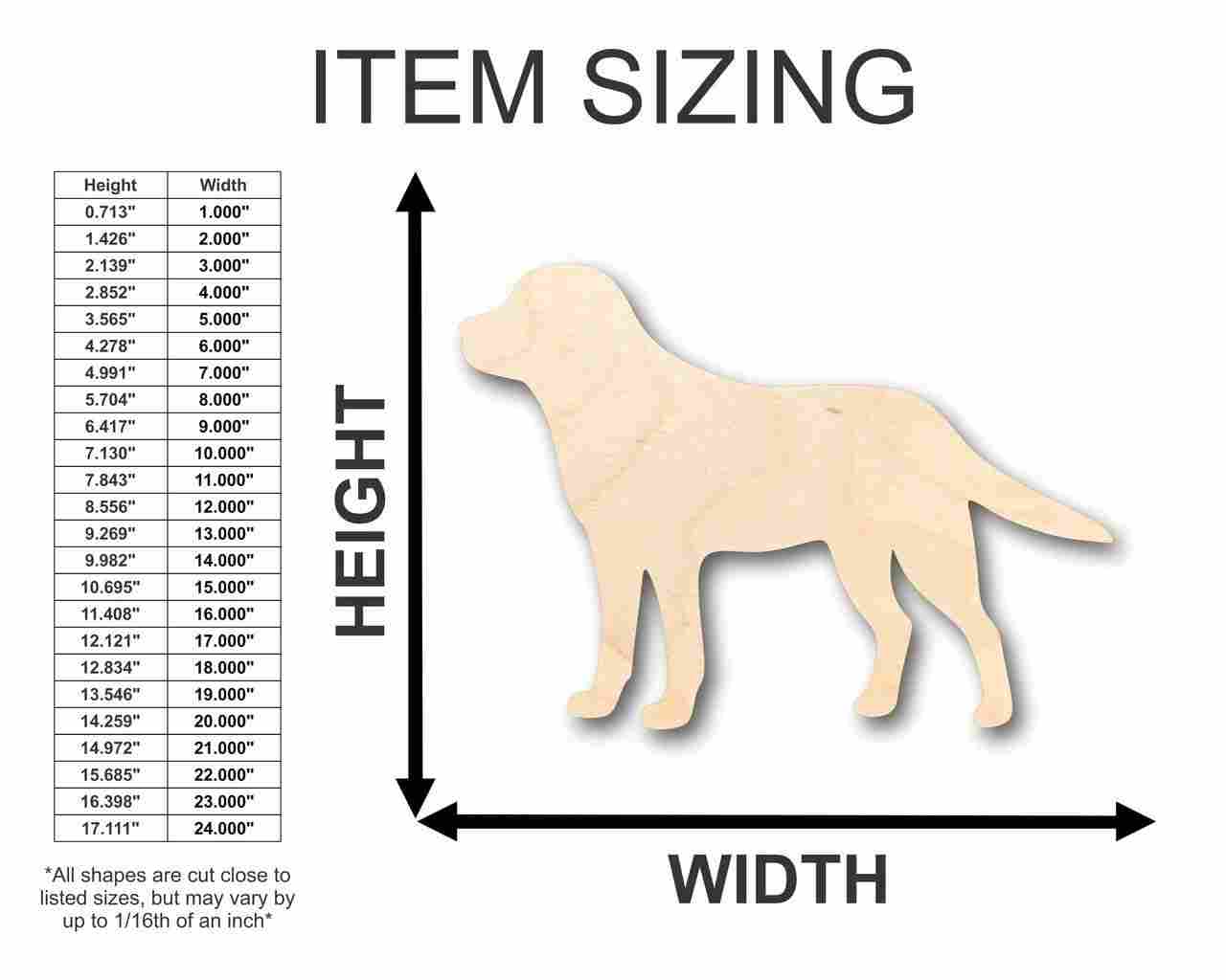 Unfinished Wooden Black Golden Labrador Dog Shape - Animal - Pet - Craft - up to 24" DIY-24 Hour Crafts