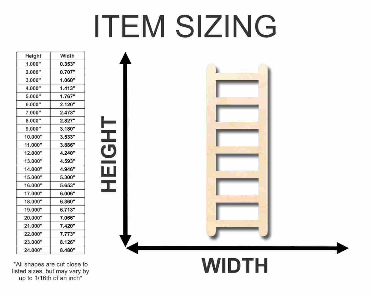 Unfinished Wooden Ladder Shape - Fireman - Craft - up to 24" DIY-24 Hour Crafts