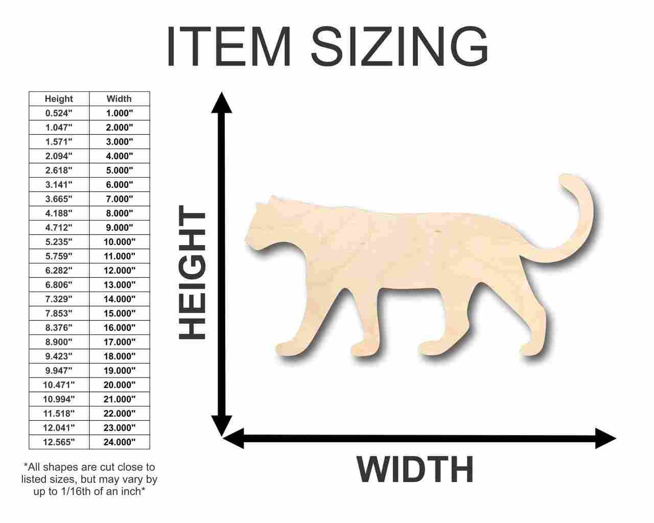 Unfinished Wooden Leopard Shape - Animal - Wildlife - Craft - up to 24" DIY-24 Hour Crafts