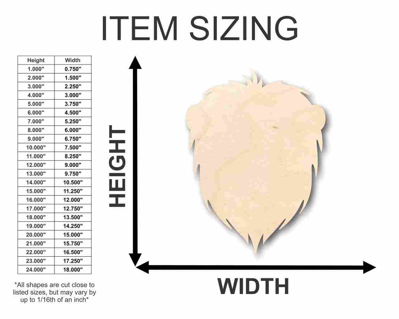 Unfinished Wooden Lion Head Shape - Animal - Wildlife - Craft - up to 24" DIY-24 Hour Crafts