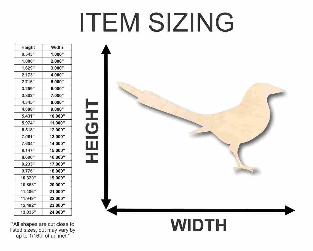 Unfinished Wooden Magpie Shape - Bird - Wildlife - Craft - up to 24" DIY-24 Hour Crafts