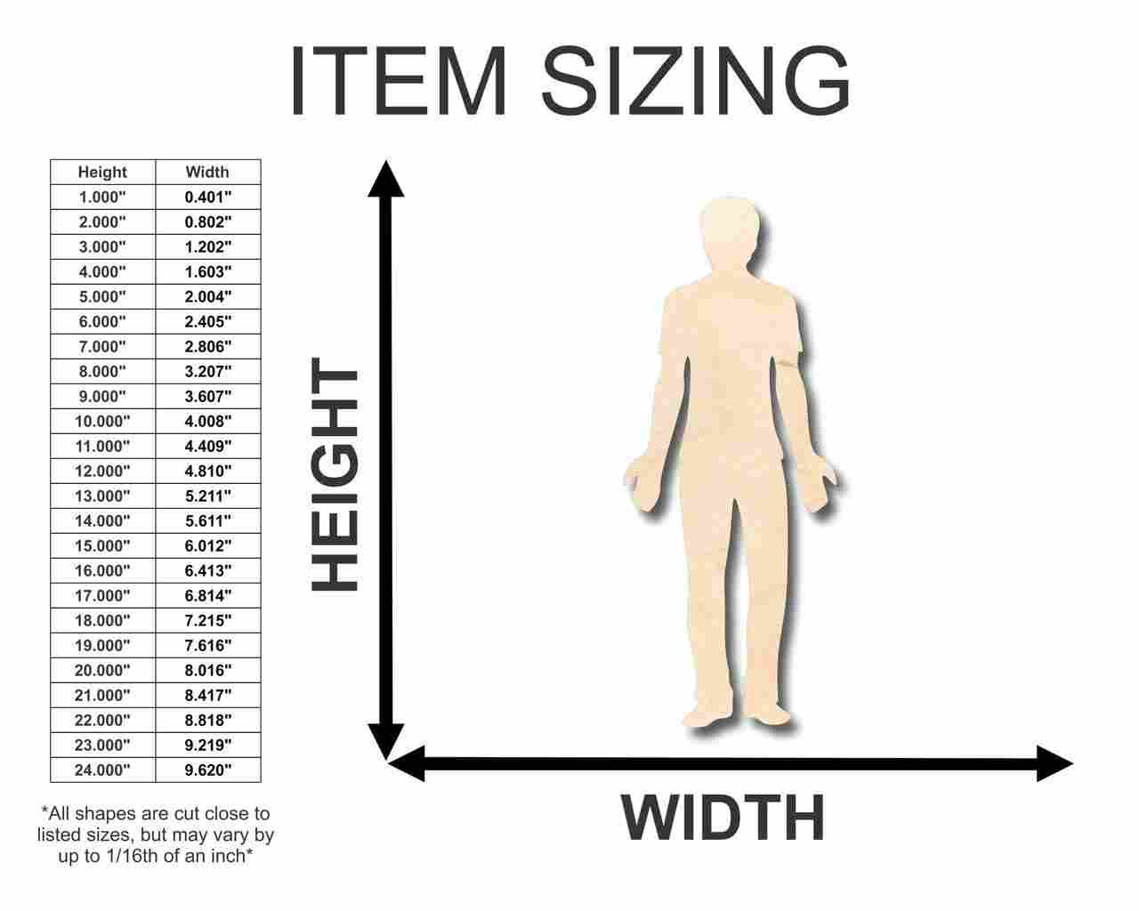 Unfinished Wooden Man Shape - Craft- up to 24" DIY-24 Hour Crafts