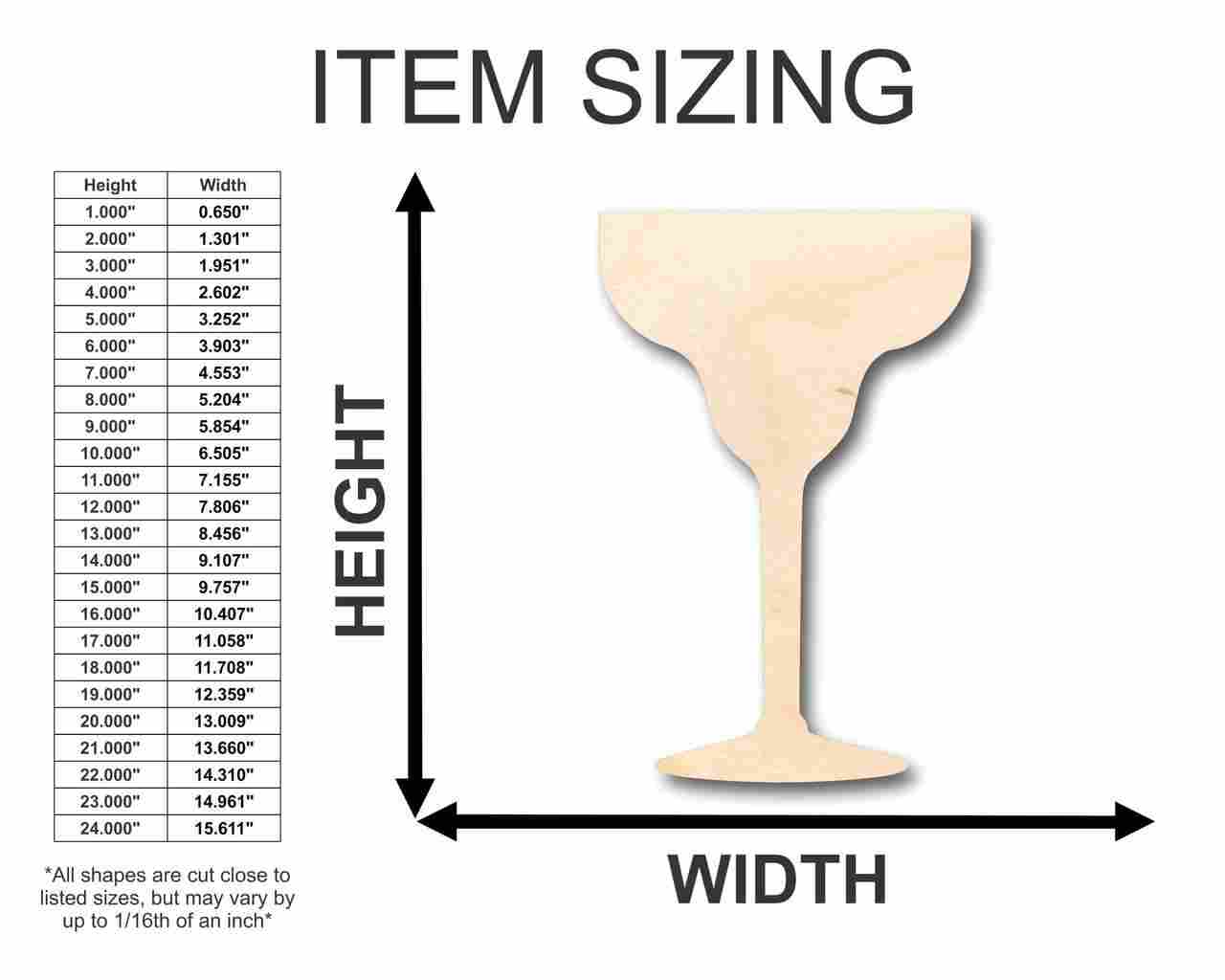 Unfinished Wooden Margarita Shape - Bar - Craft - up to 24" DIY-24 Hour Crafts