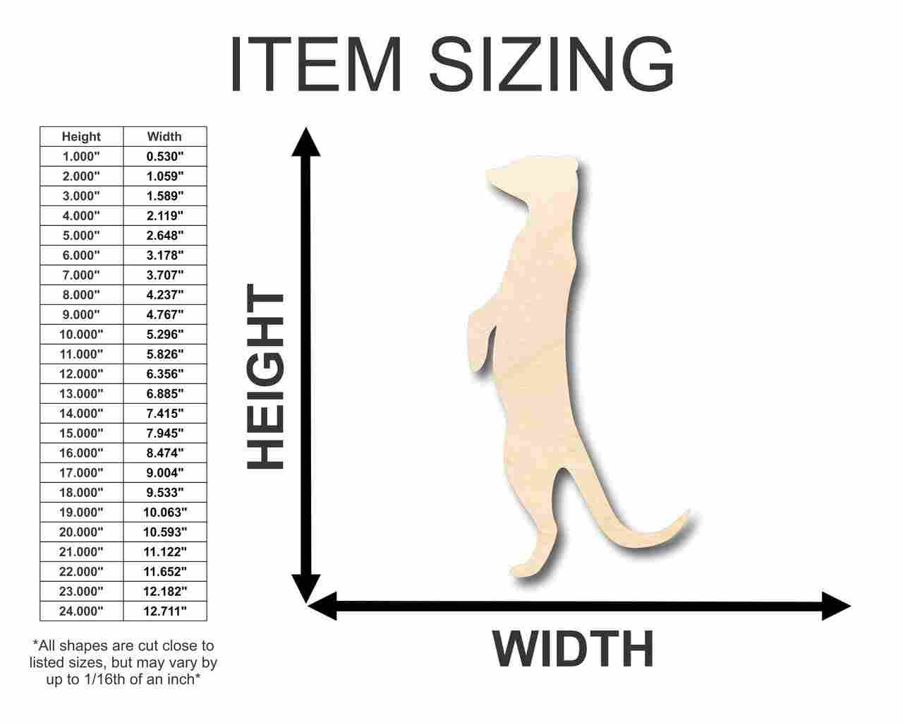 Unfinished Wooden Meerkat Shape - Animal - Safari - Craft - up to 24" DIY-24 Hour Crafts