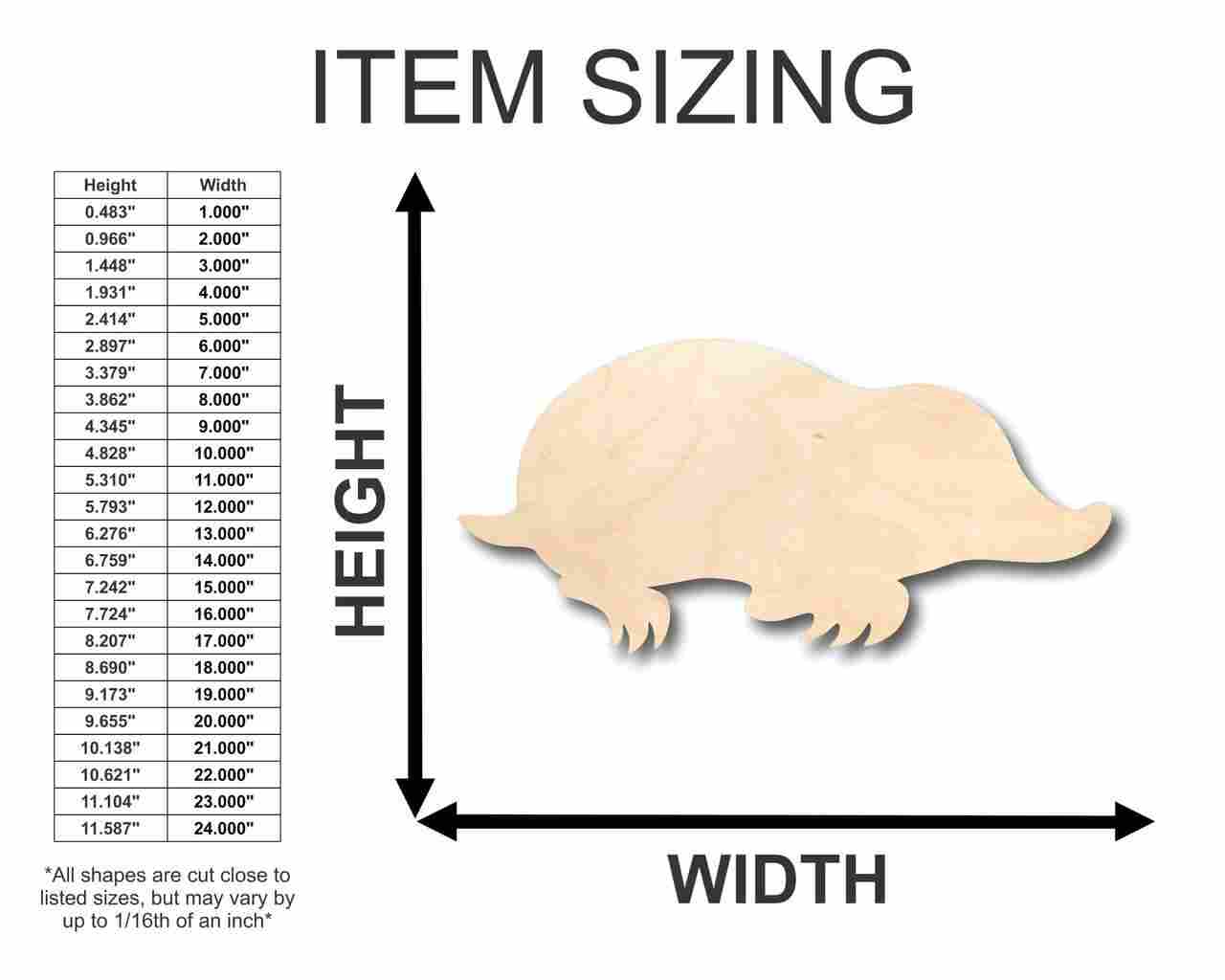 Unfinished Wooden Mole Shape - Animal - Wildlife - Craft - up to 24" DIY-24 Hour Crafts