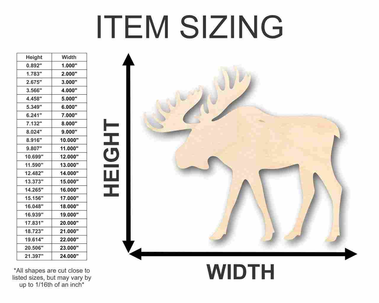 Unfinished Wooden Moose Shape - Animal - Craft - up to 24" DIY-24 Hour Crafts