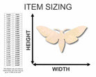 Unfinished Wooden Moth Shape - Insect - Craft - up to 24" DIY-24 Hour Crafts