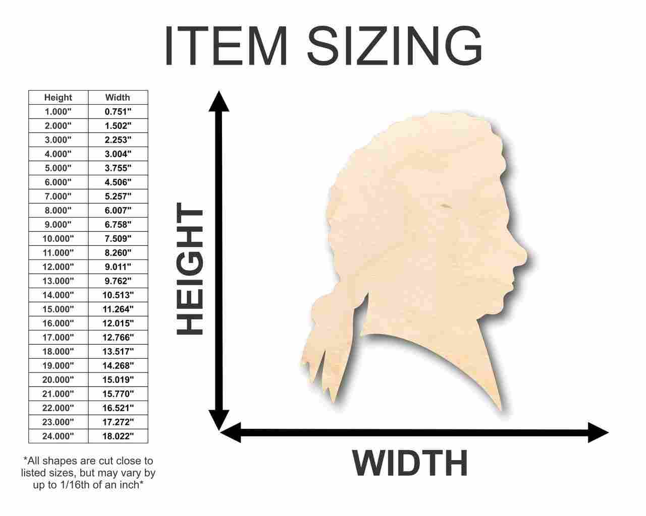 Unfinished Wooden Mozart Shape - Music - History - Craft - up to 24" DIY-24 Hour Crafts