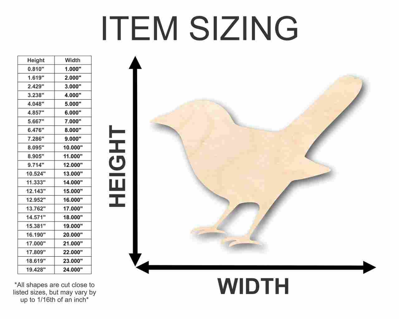 Unfinished Wooden Nightingale Shape - Bird - Wildlife - Craft - up to 24" DIY-24 Hour Crafts