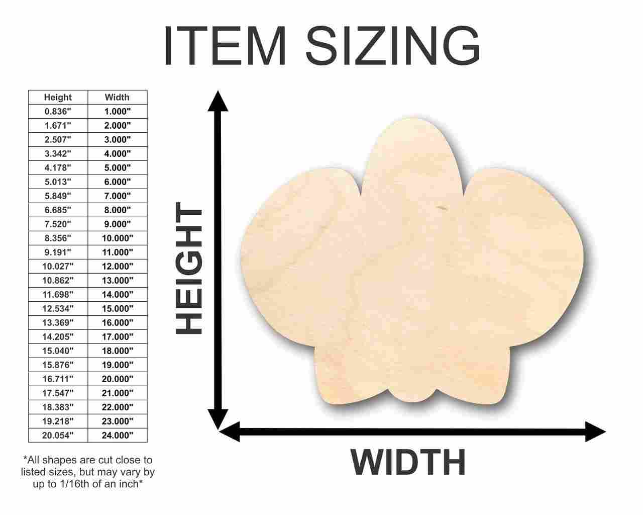 Unfinished Wooden Orchid Flower Shape - Spring - Craft - up to 24" DIY-24 Hour Crafts