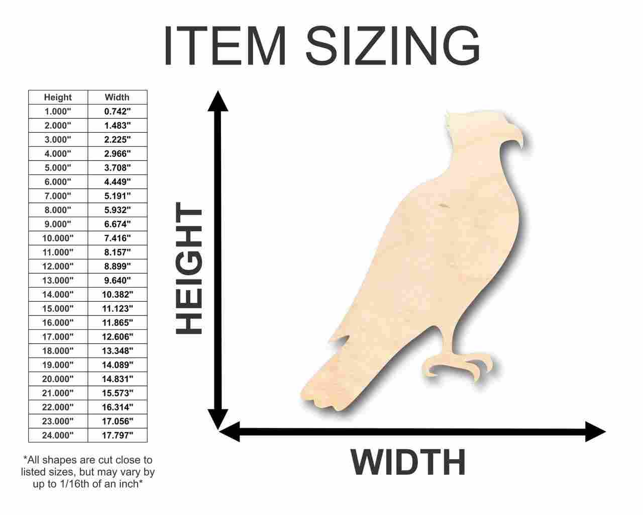 Unfinished Wooden Osprey Shape - Animal - Bird - Wildlife - Craft - up to 24" DIY-24 Hour Crafts