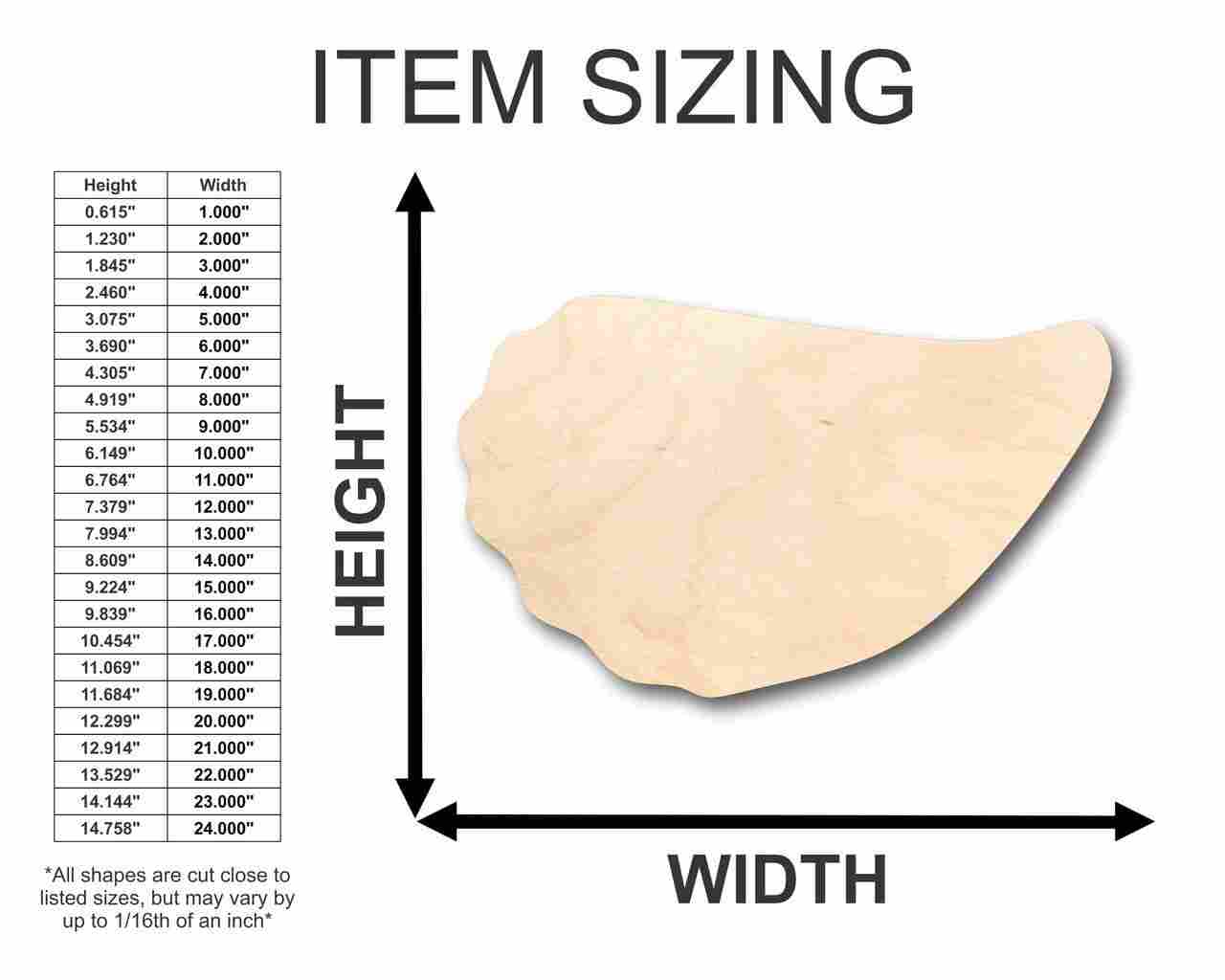 Unfinished Wooden Oyster Shape - Ocean - Nursery - Craft - up to 24" DIY-24 Hour Crafts