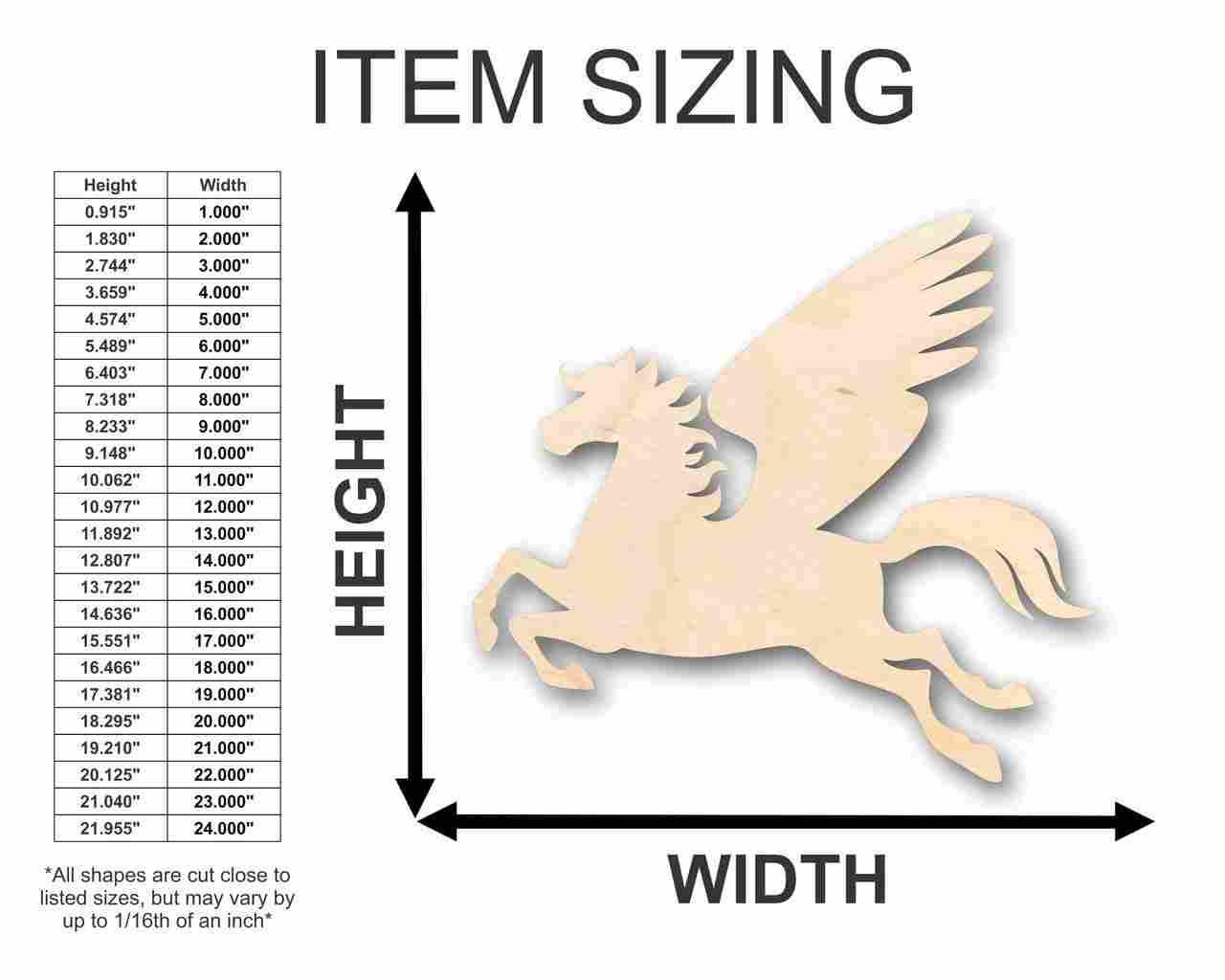 Unfinished Wooden Pegasus Shape - Mythical - Beast - Craft - up to 24" DIY-24 Hour Crafts