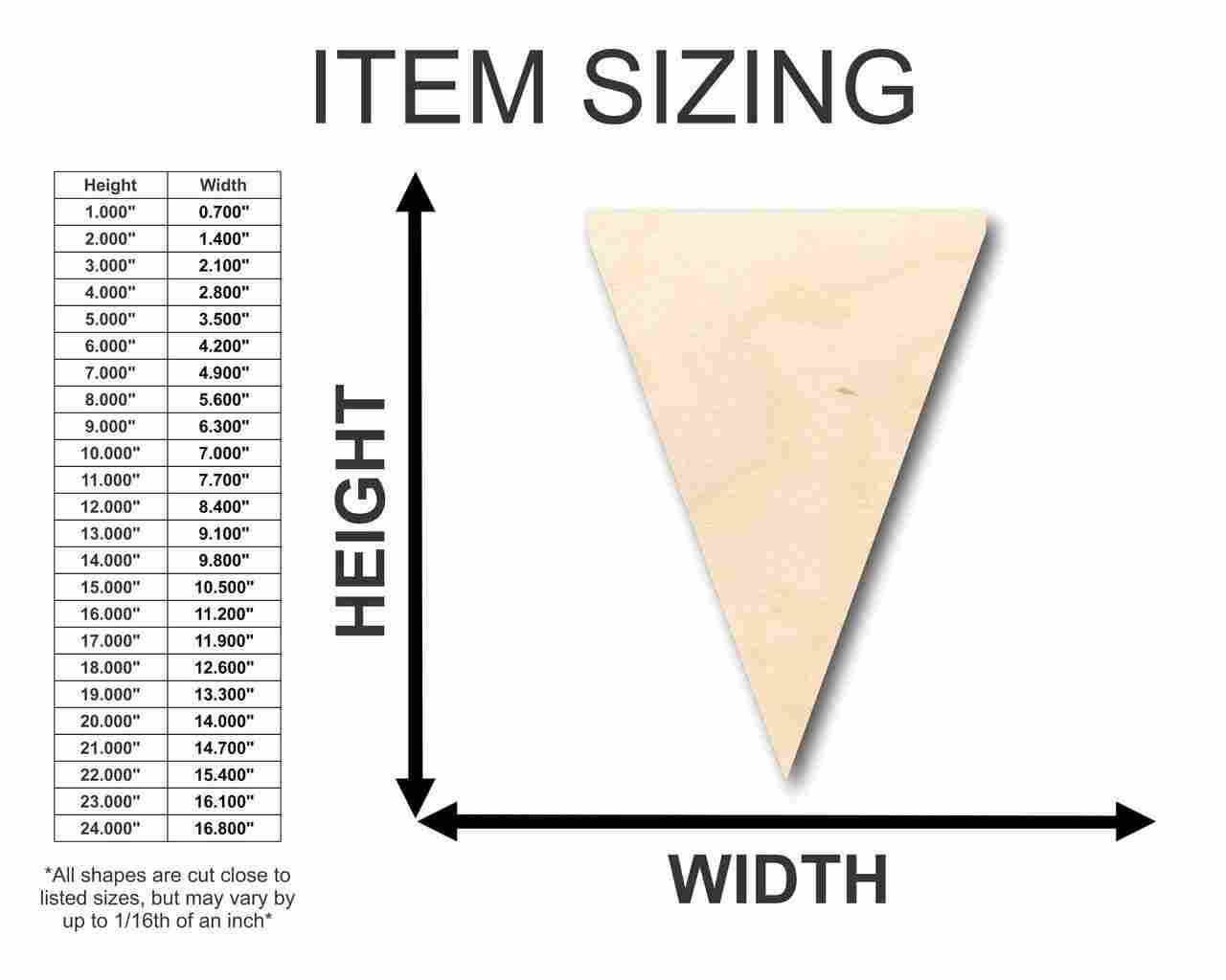 Unfinished Wooden Pennant Shape - School - Sports - Craft - up to 24" DIY-24 Hour Crafts