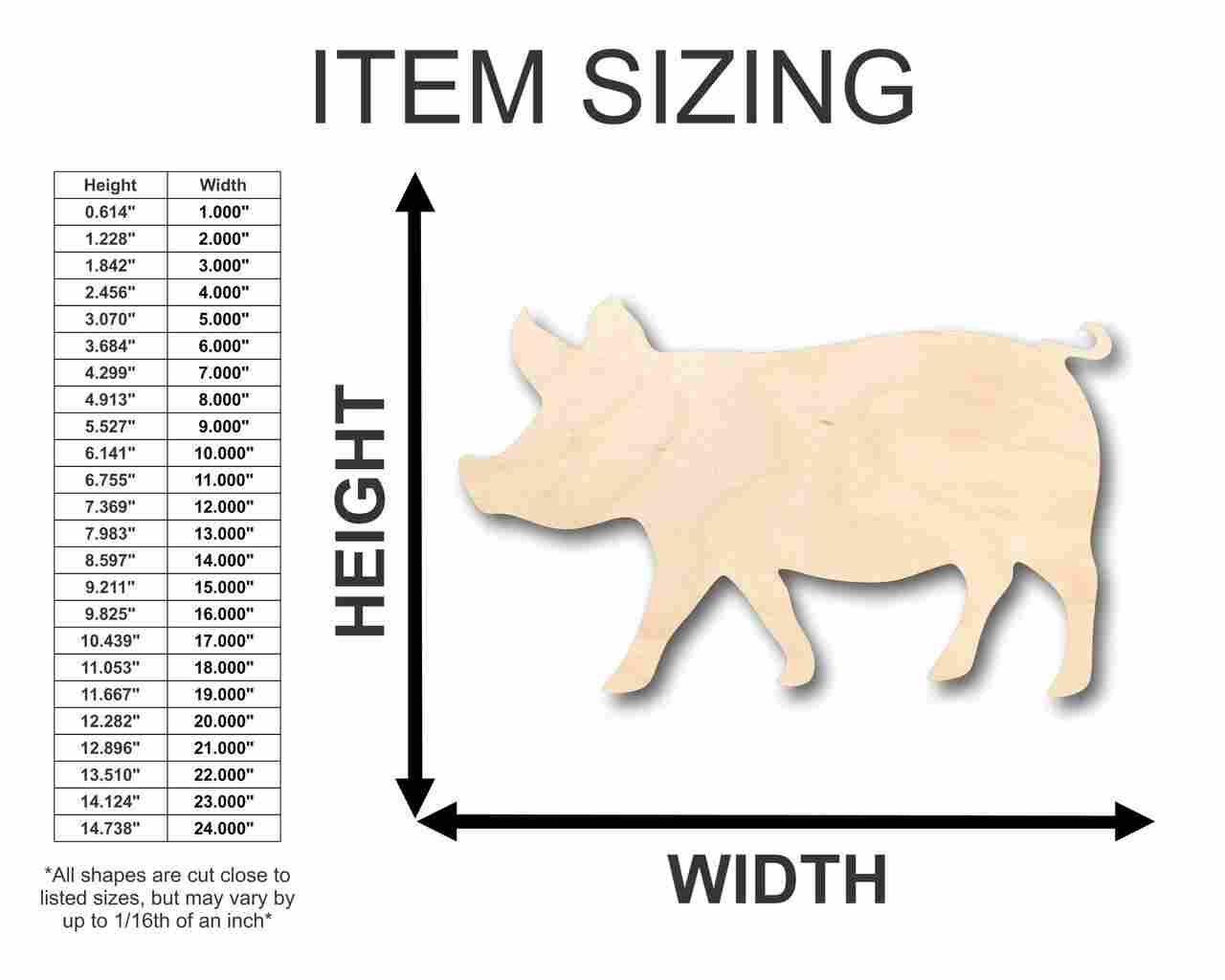 Unfinished Wooden Pig Shape - Farm Animal - Craft - up to 24" DIY-24 Hour Crafts