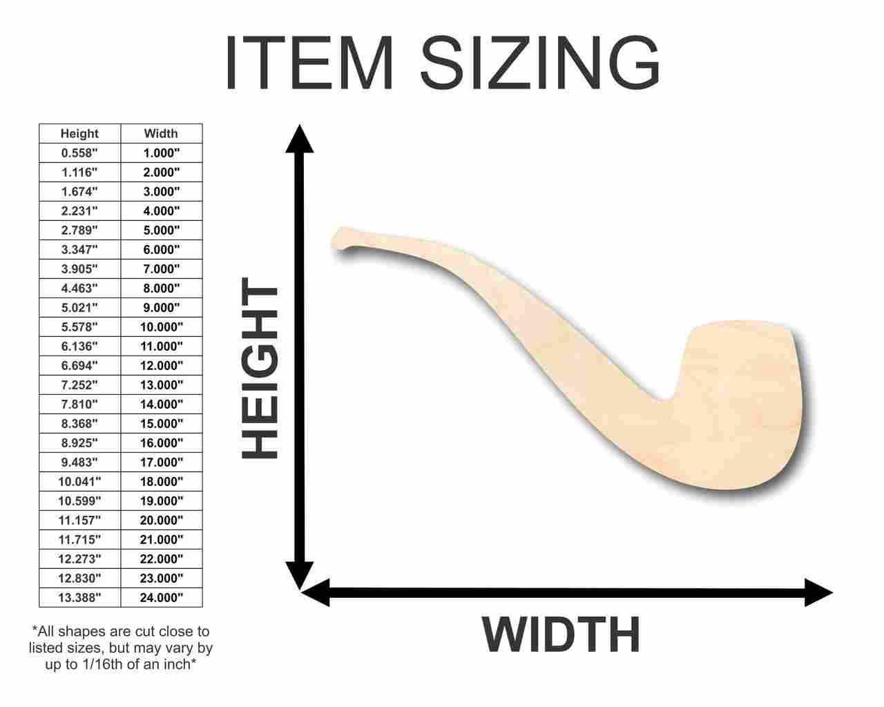 Unfinished Wooden Pipe Smoke Shape - Detective - Hobbit - Craft - up to 24" DIY-24 Hour Crafts