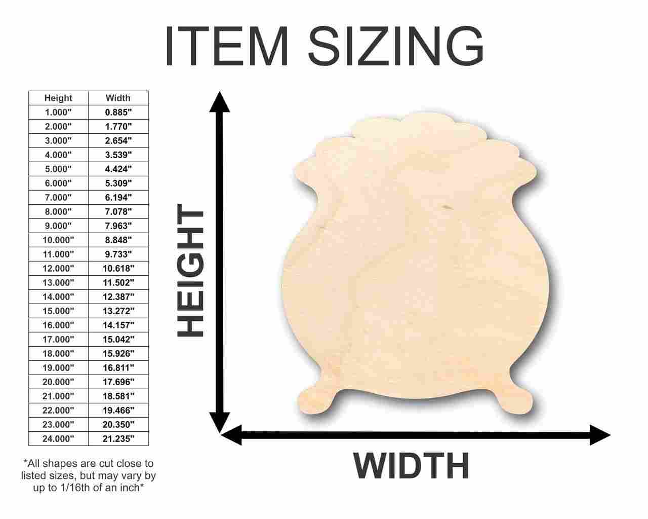 Unfinished Wooden Pot of Gold Leprechaun Shape - St Patrick's - Craft - up to 24" DIY-24 Hour Crafts