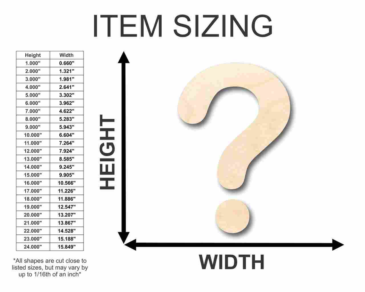 Unfinished Wooden Question Mark Symbol 2 Pieces - Batman Riddler - Craft - up to 24" DIY-24 Hour Crafts