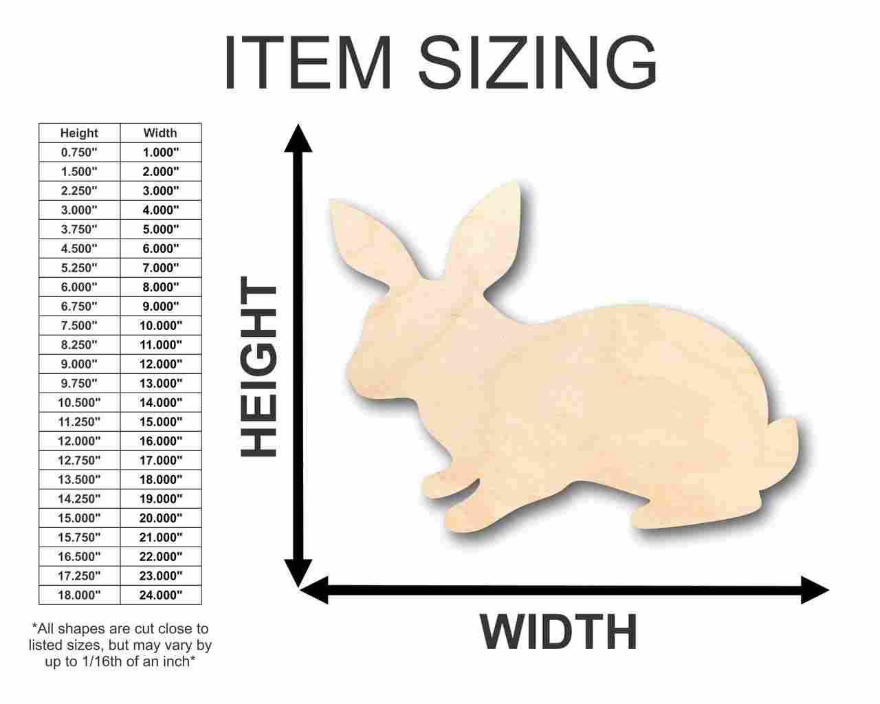 Unfinished Wooden Rabbit Shape - Animal - Craft - up to 24" DIY-24 Hour Crafts