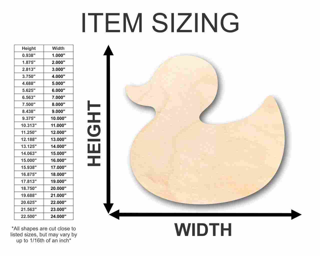 Unfinished Wooden Rubber Duck Shape - Bath Time - Nursery Decor - Craft- up to 24" DIY-24 Hour Crafts