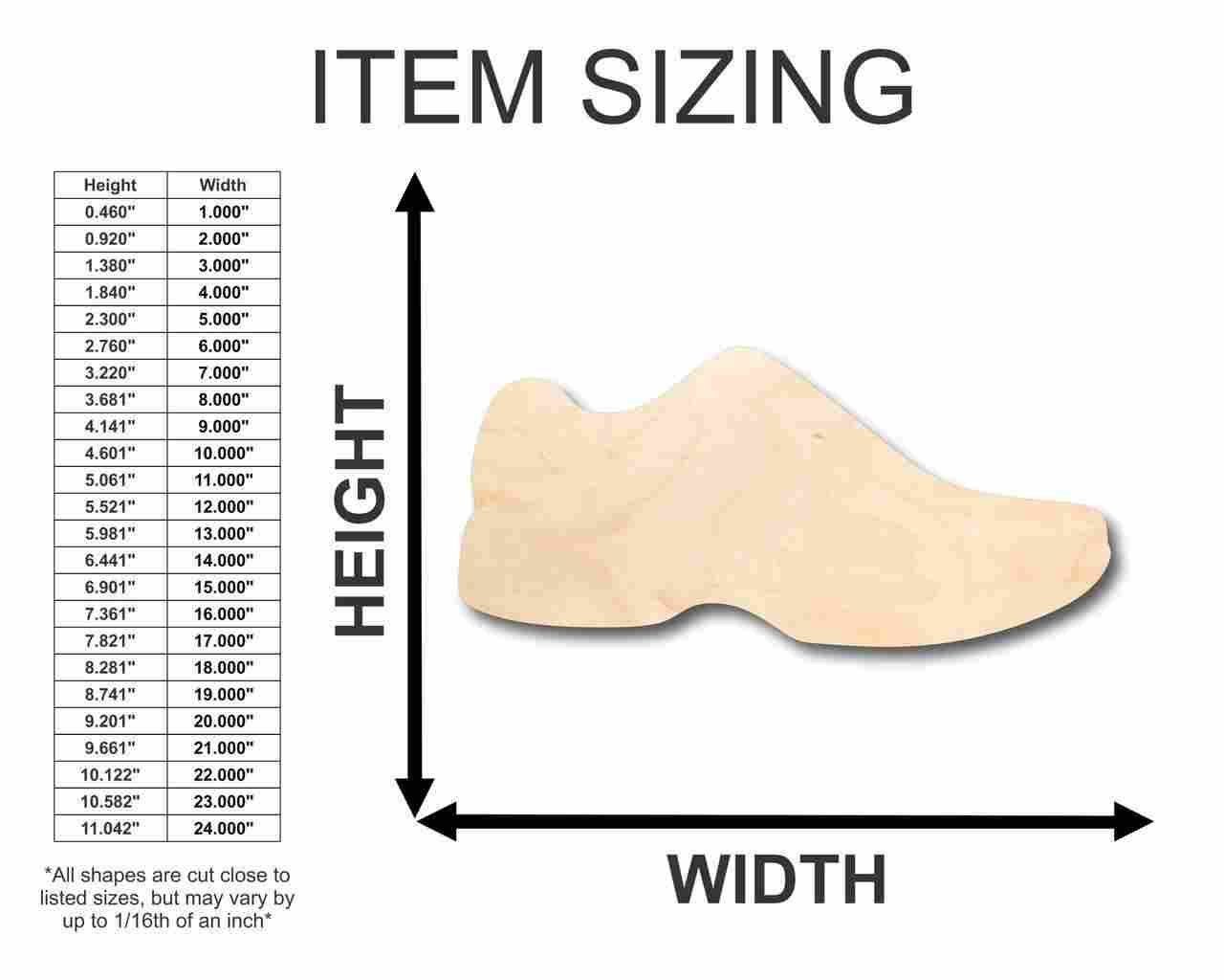 Unfinished Wooden Running Shoe Shape - Marathon - Track - Cross Country - Sports - up to 24" DIY-24 Hour Crafts