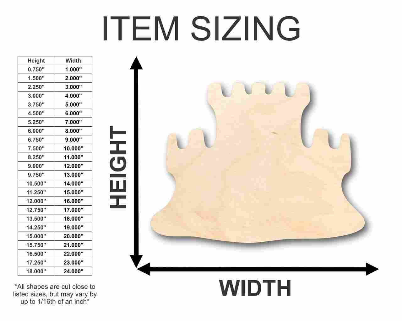 Unfinished Wooden Sandcastle Shape - Ocean - Beach - Nursery - Craft - up to 24" DIY-24 Hour Crafts