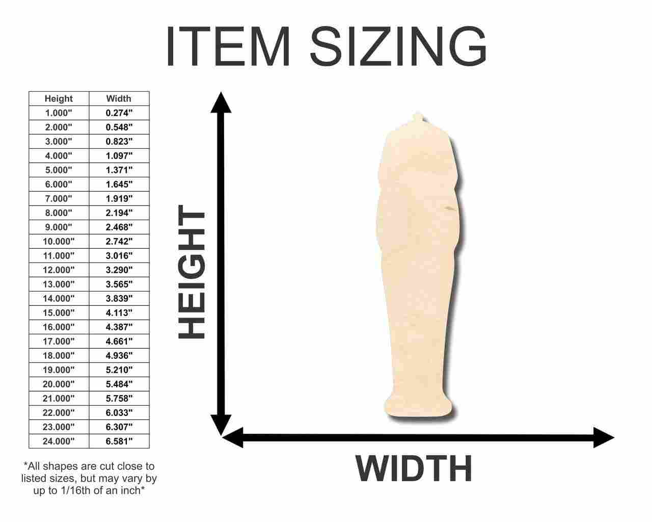 Unfinished Wooden Sarcophagus Shape - Egypt - History - Craft - up to 24" DIY-24 Hour Crafts