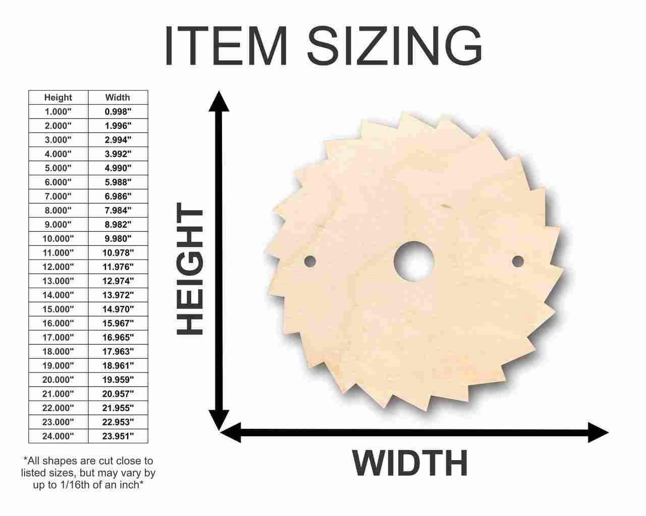 Unfinished Wooden Saw Blade Shape - Construction - Tool - Craft - up to 24" DIY-24 Hour Crafts