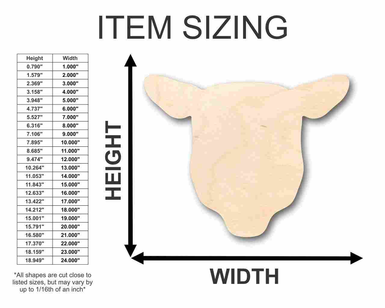 Unfinished Wooden Sheep Head Shape - Farm Animal - Craft - up to 24" DIY-24 Hour Crafts