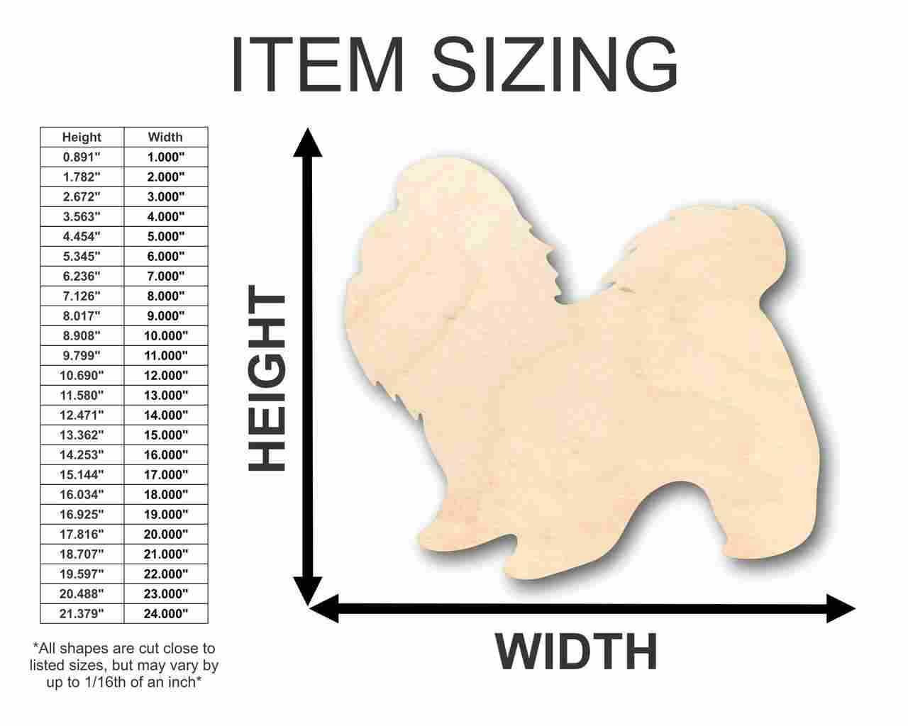 Unfinished Wooden Shih Tzu Dog Shape - Animal - Pet - Craft - up to 24" DIY-24 Hour Crafts