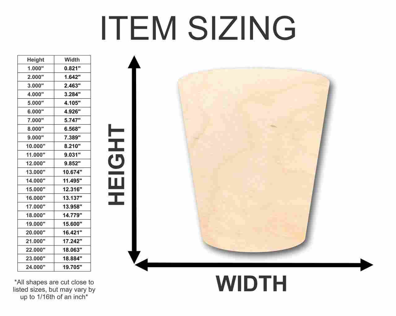 Unfinished Wooden Beer Shot Glass Shape - Bar Decor - Craft - up to 24" DIY-24 Hour Crafts