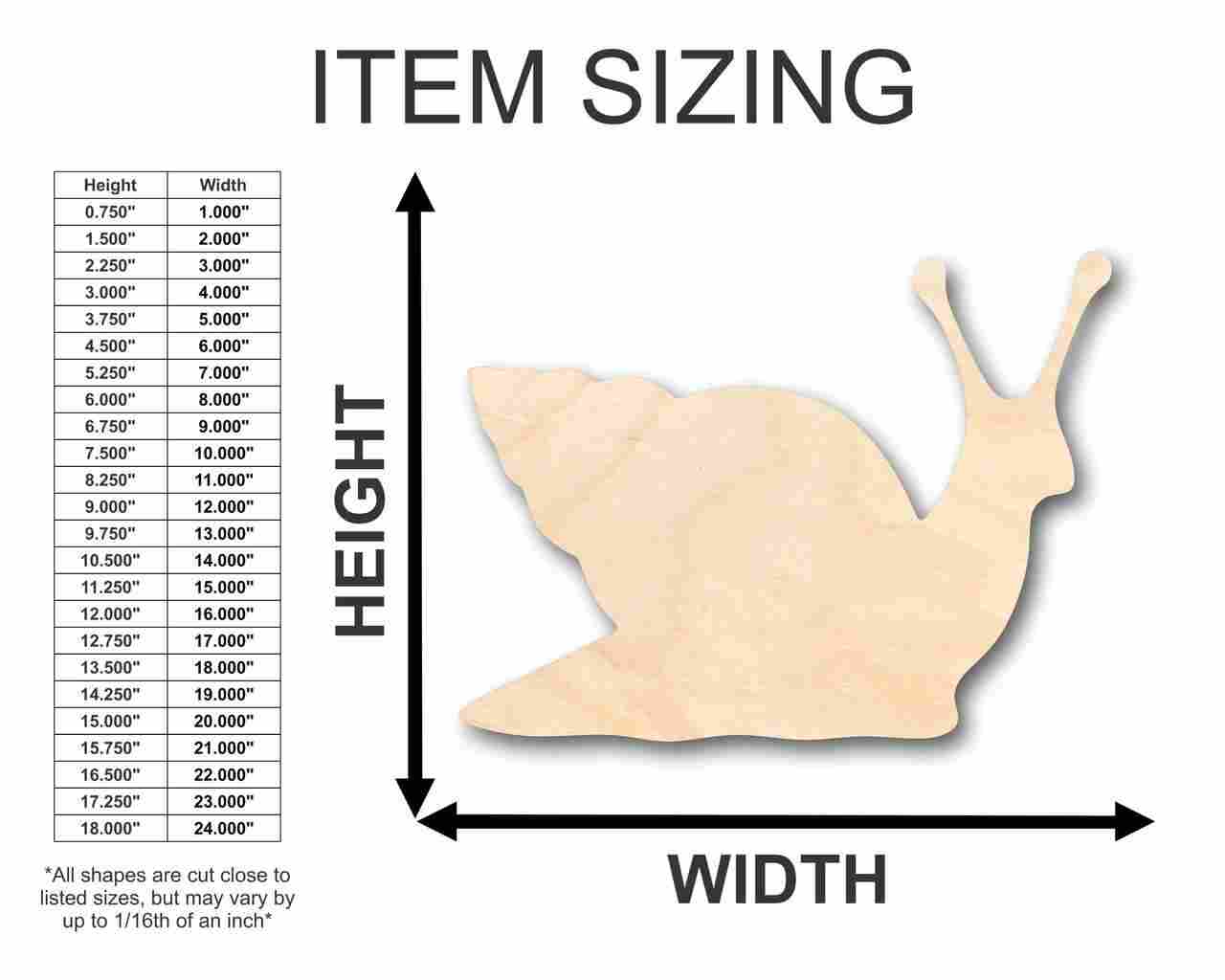 Unfinished Wooden Snail Shape - Insect - Animal - Wildlife - Craft - up to 24" DIY-24 Hour Crafts