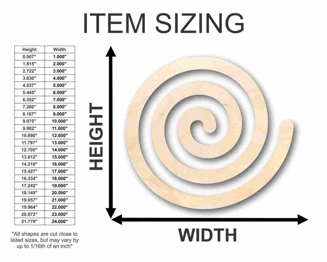 Unfinished Wooden Spiral Shape - Craft - up to 24" DIY-24 Hour Crafts